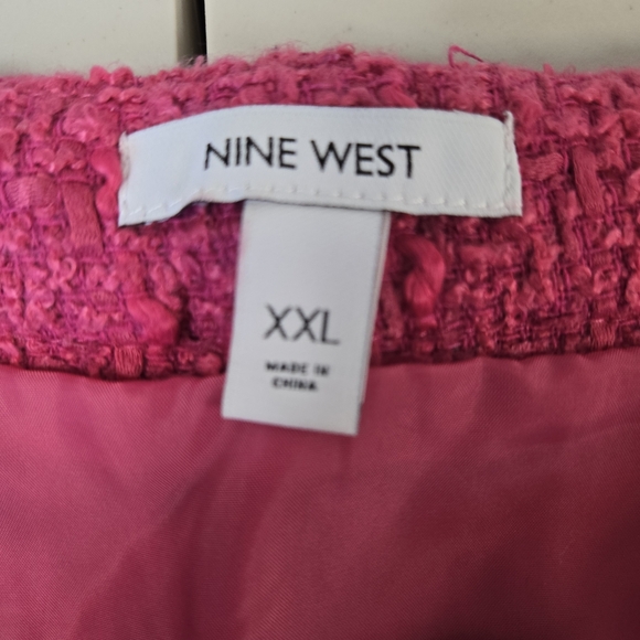 Nine West Fuchsia Buttoned Pencil Skirt - Picture 2 of 8